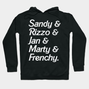 Grease Pink Ladies Names List Hoodie